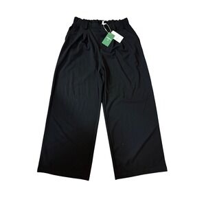 HALARA Womens Play It My Way Pants Black Stretch Wide‎ Leg Trousers Sz Large NWT